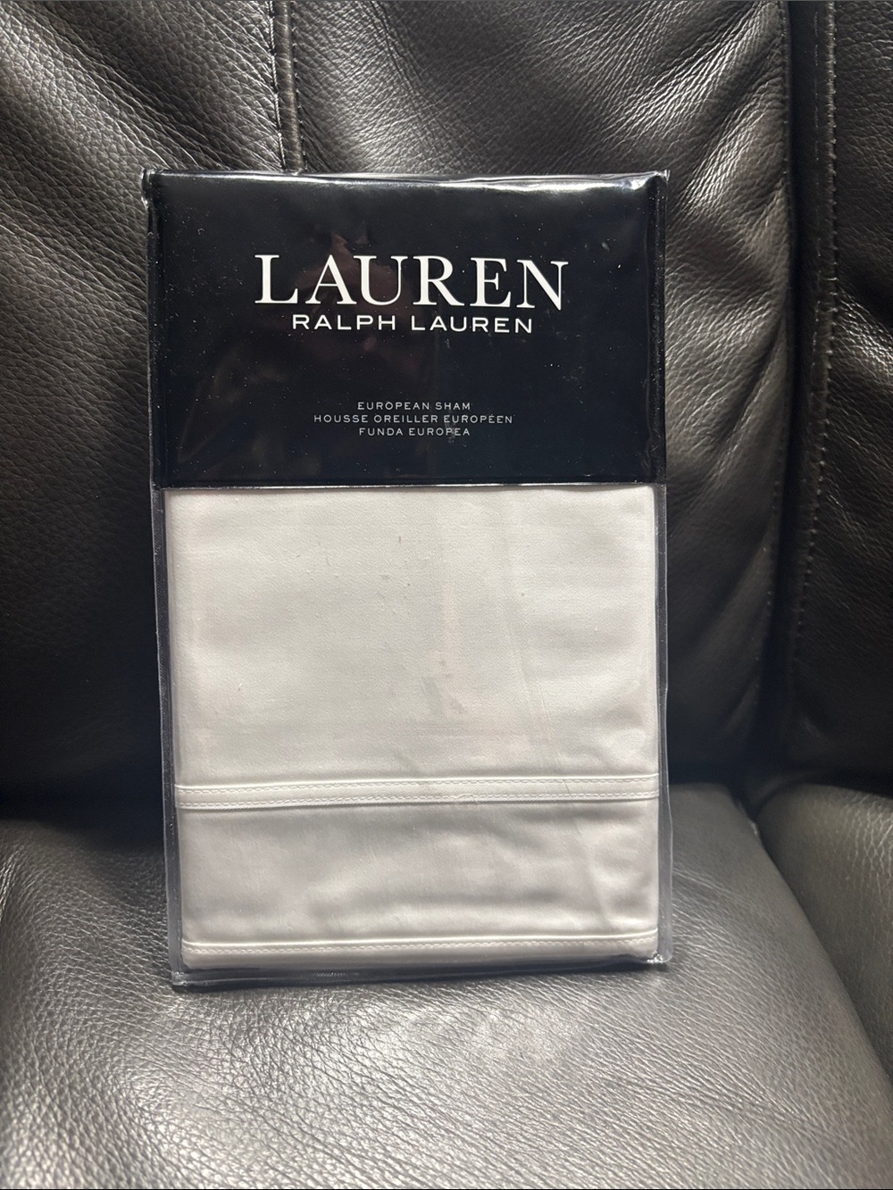 Lauren Ralph Lauren White Pillow Sham with Subtle Stitch Detail